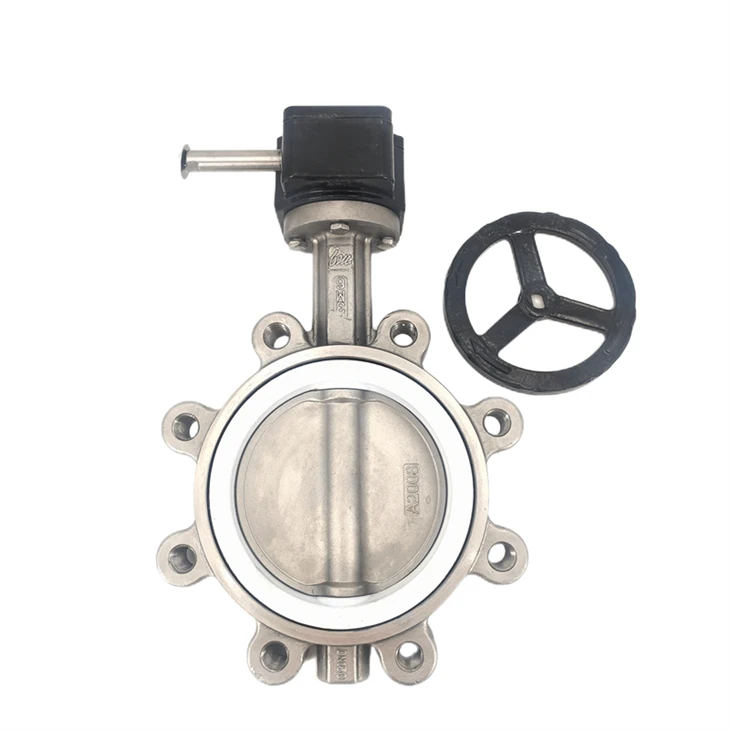 316L دودة العتاد العروة نوع صمام الفراشة PTFE